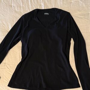 OGL Women's Elegant Black Long Sleeve Top